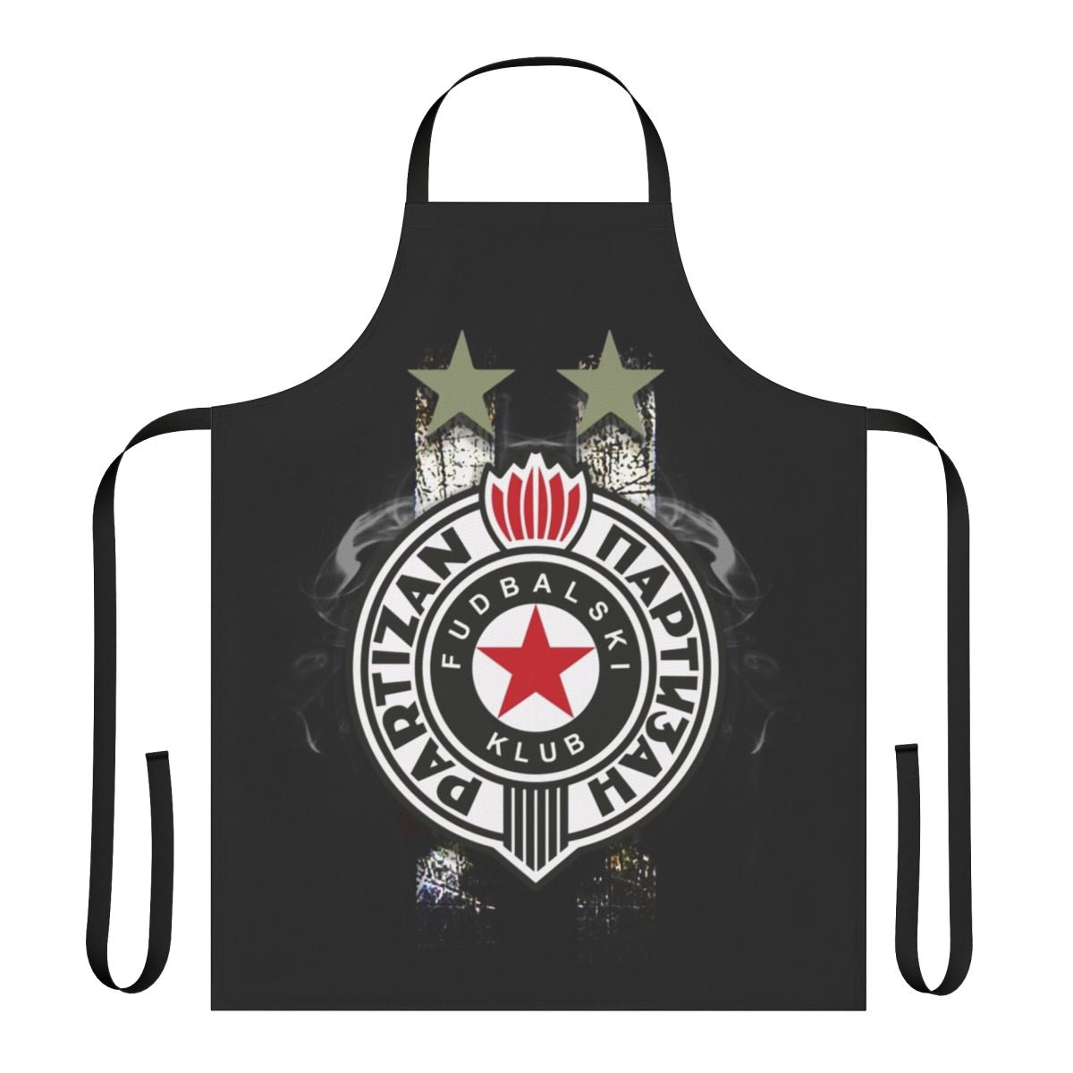 Partizan Belgrade sports apron featuring the club's iconic logo and colors