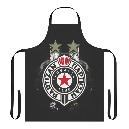 Partizan Belgrade sports apron featuring the club's iconic logo and colors