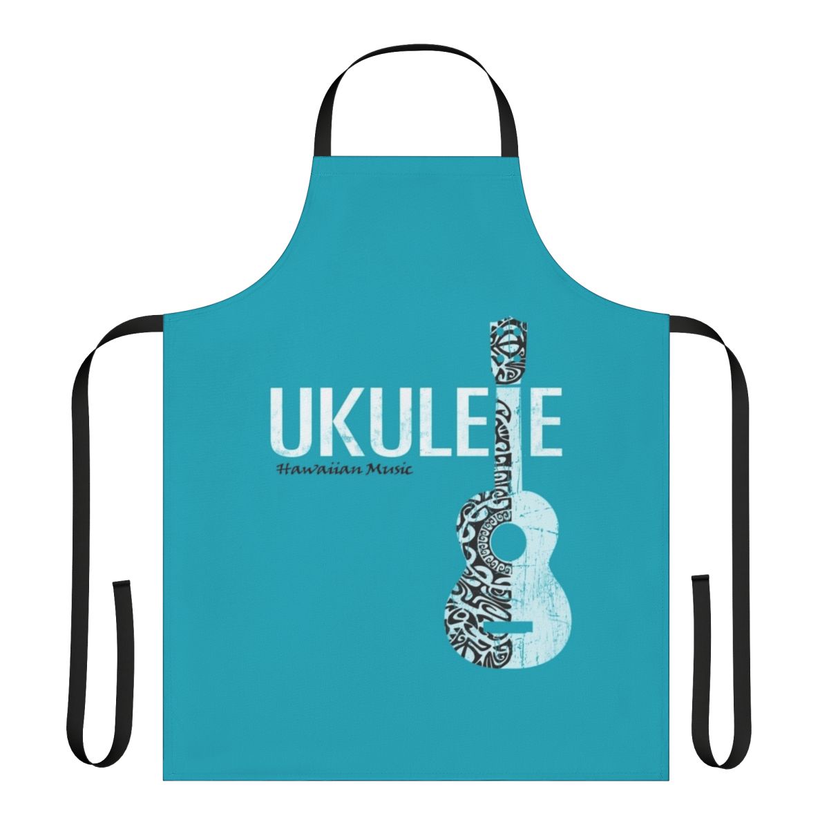 Passion Ukulele Tattoo Design Apron with Polynesian and Hawaiian Patterns