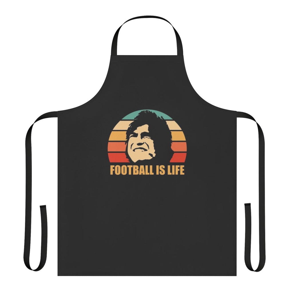 A durable, high-quality apron perfect for football/soccer fans, featuring a stylish "Football is Life" design.