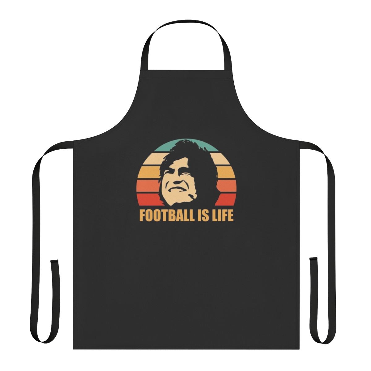 A durable, high-quality apron perfect for football/soccer fans, featuring a stylish "Football is Life" design.