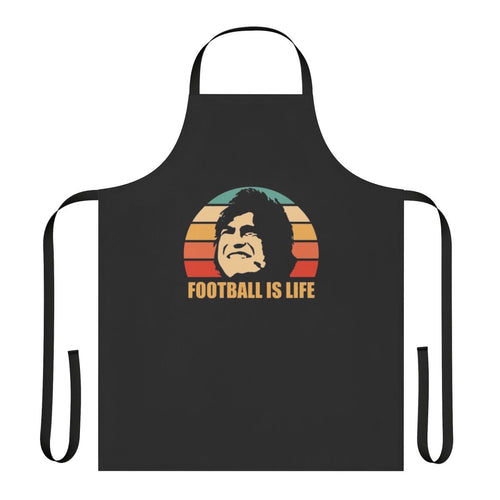 A durable, high-quality apron perfect for football/soccer fans, featuring a stylish "Football is Life" design.