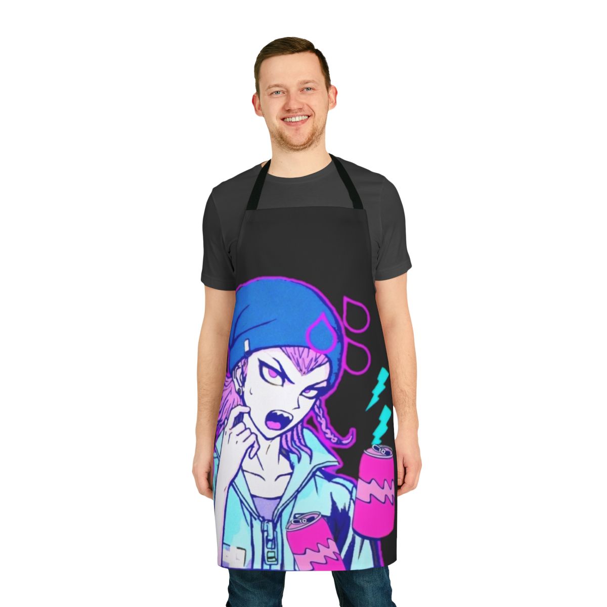 Pastel-colored apron featuring the character Kazuichi Souda from the anime Danganronpa V2