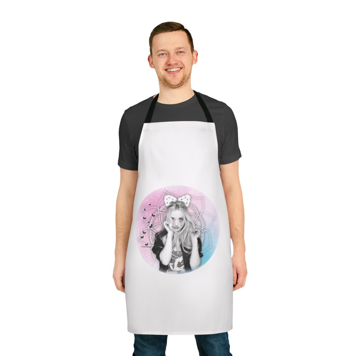 Pastel-colored apron featuring Dove Cameron from Disney's Descendants