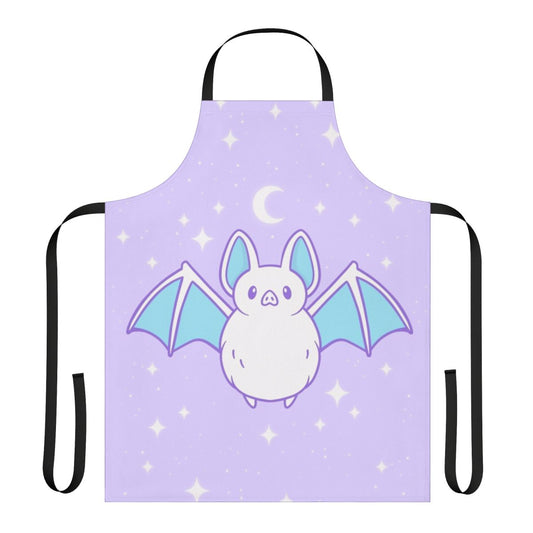 Pastel bat apron with a whimsical, Halloween-inspired design