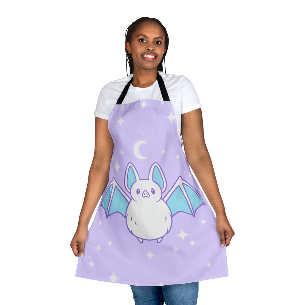 Pastel bat apron with a whimsical, Halloween-inspired design