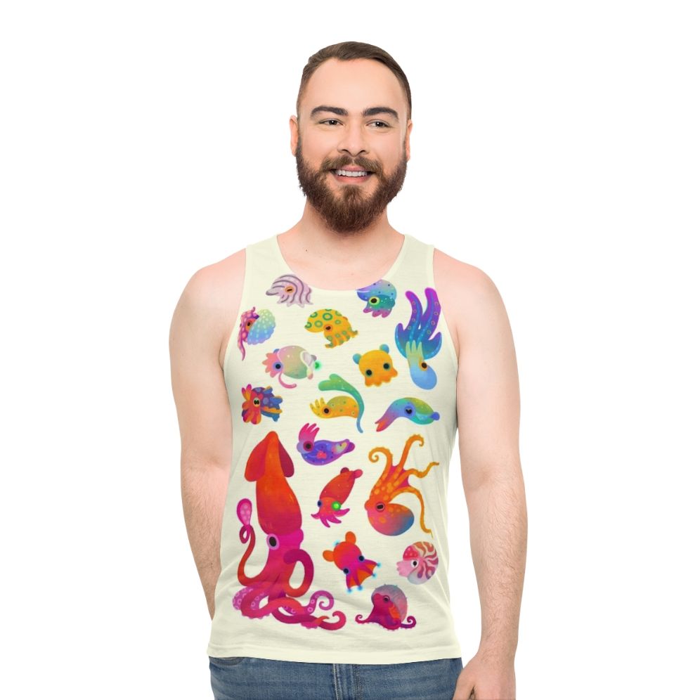 Pastel cephalopod unisex tank top