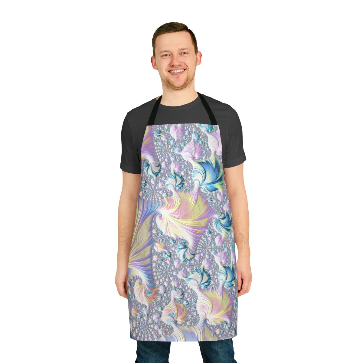 Pastel fractal pattern apron