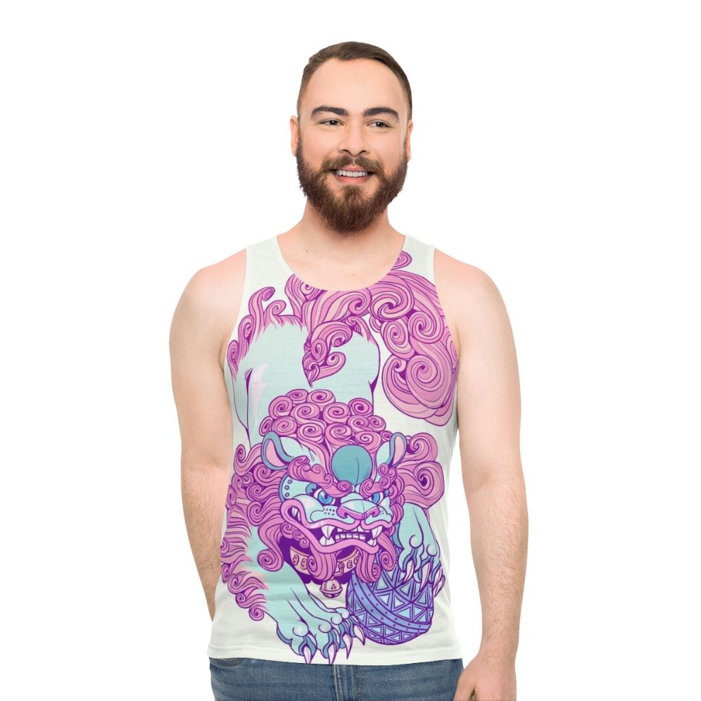Pastel Lion Dog Unisex Tank Top