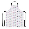 A pastel tie dye apron featuring KISS the Band's iconic Starchild design