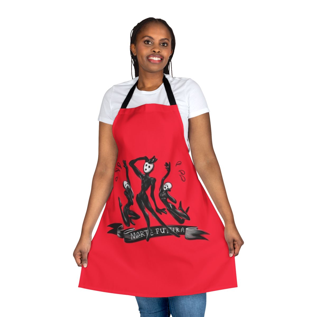 Pathologic inspired apron with a dark, tragic design