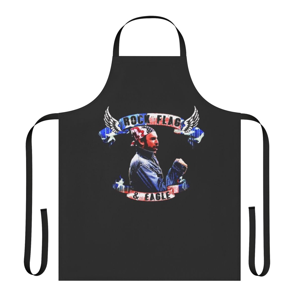 Patriotic American flag and eagle design printed on a durable apron