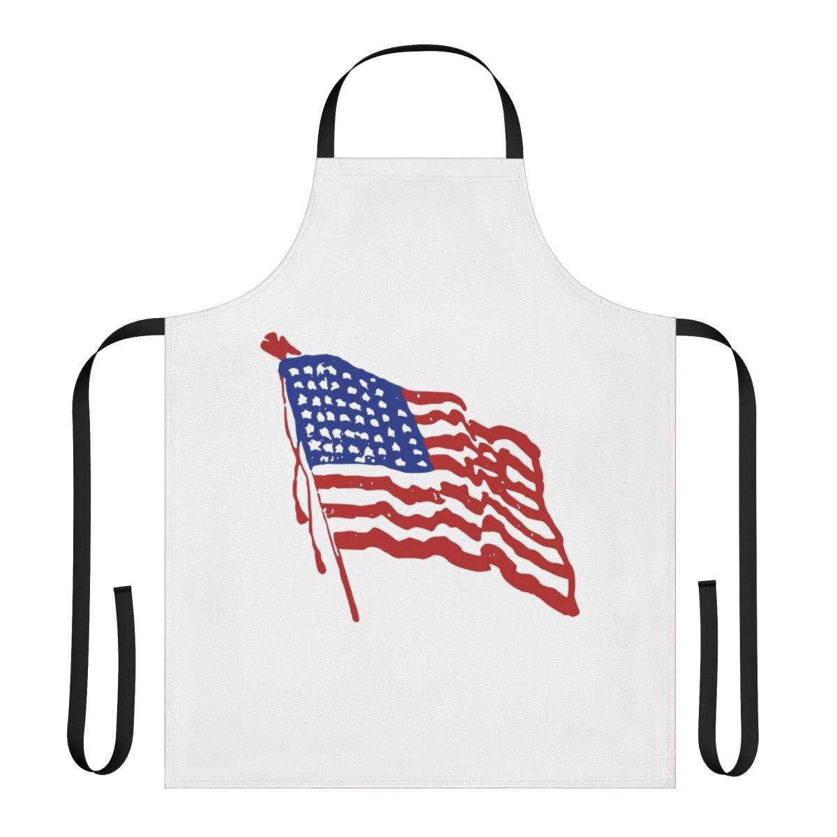 Patriotic American flag apron with stars and stripes design