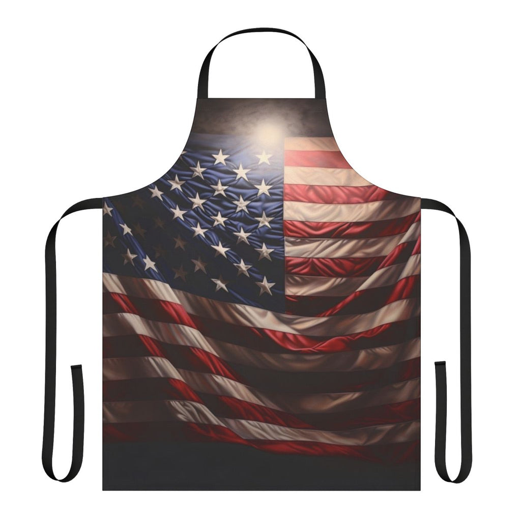 Patriotic American Flag Design Printed Apron for Cooking, Grilling, and Everyday Use