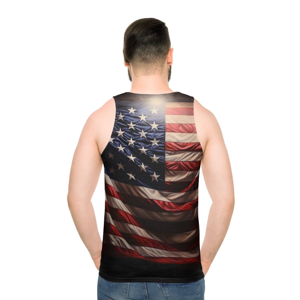 Patriotic American flag print unisex tank top