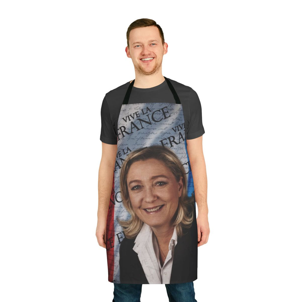 Patriotic apron featuring French politician Marine Le Pen