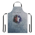 Patriotic-themed apron featuring the phrase "I'm With You Till the End of the Line" from Captain America and The Winter Soldier
