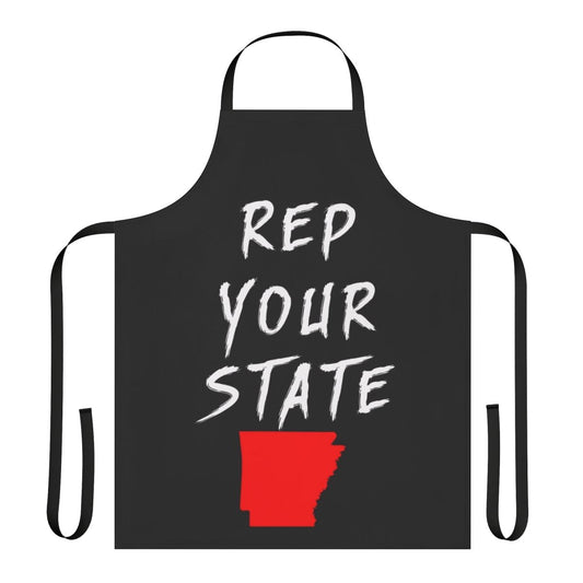 Patriotic Arkansas state pride kitchen apron with vibrant design