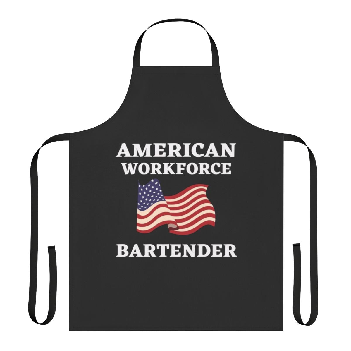 Patriotic bartender apron featuring an American flag design
