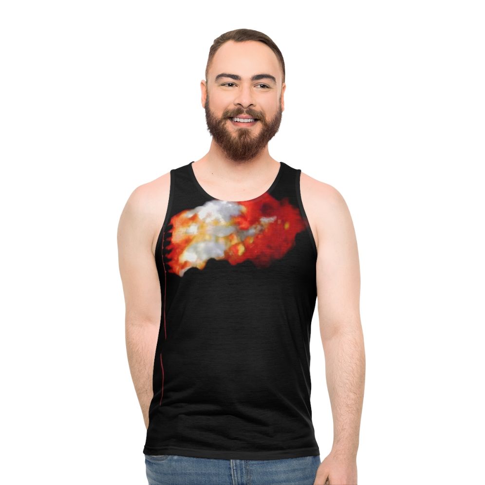 Patriotic burning flag unisex tank top