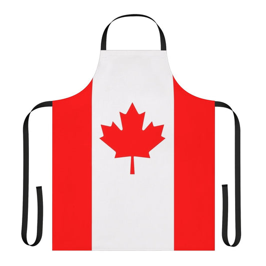 Canada flag apron with a versatile world map design, perfect for cooking, baking, and other kitchen activities.