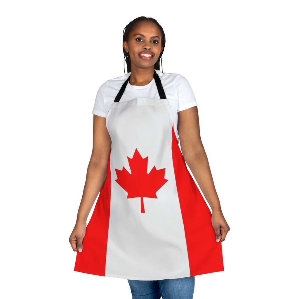 Canada flag apron with a versatile world map design, perfect for cooking, baking, and other kitchen activities.