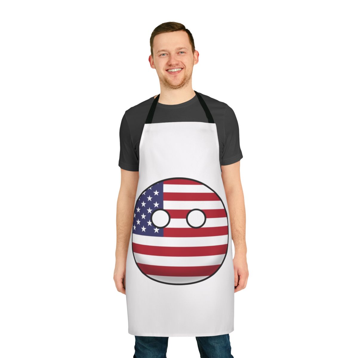 Patriotic country flag apron with a fun, quirky design