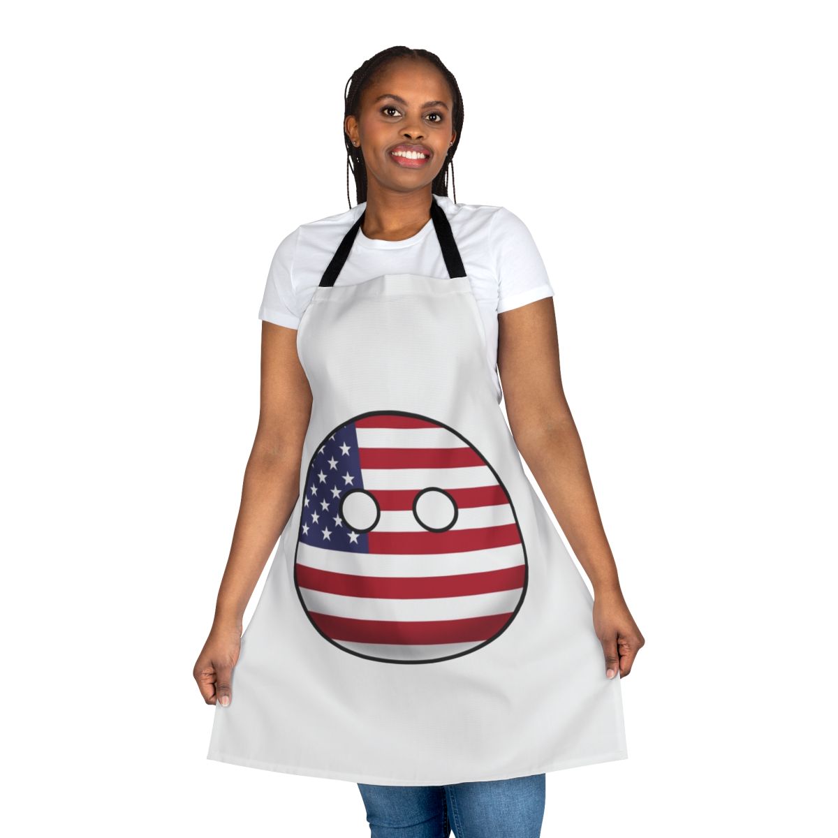 Patriotic country flag apron with a fun, quirky design