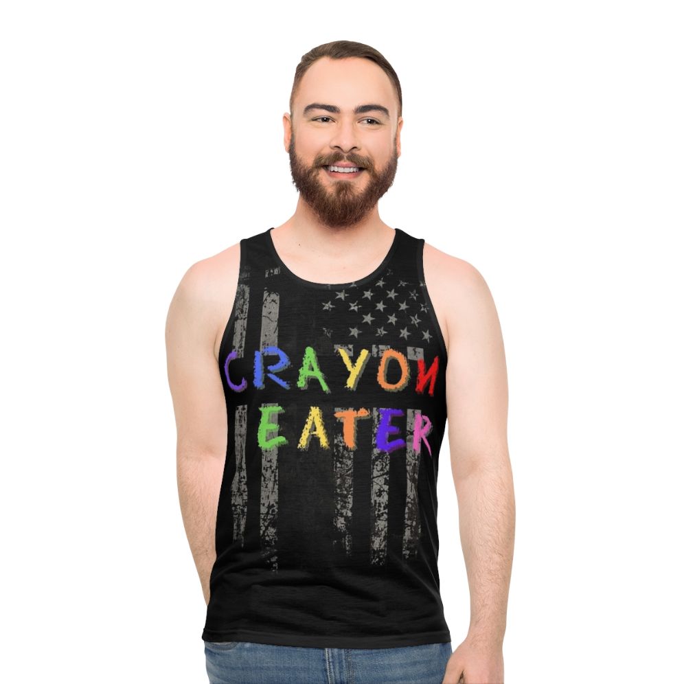 Patriotic Crayon Eater Unisex Military Tank Top