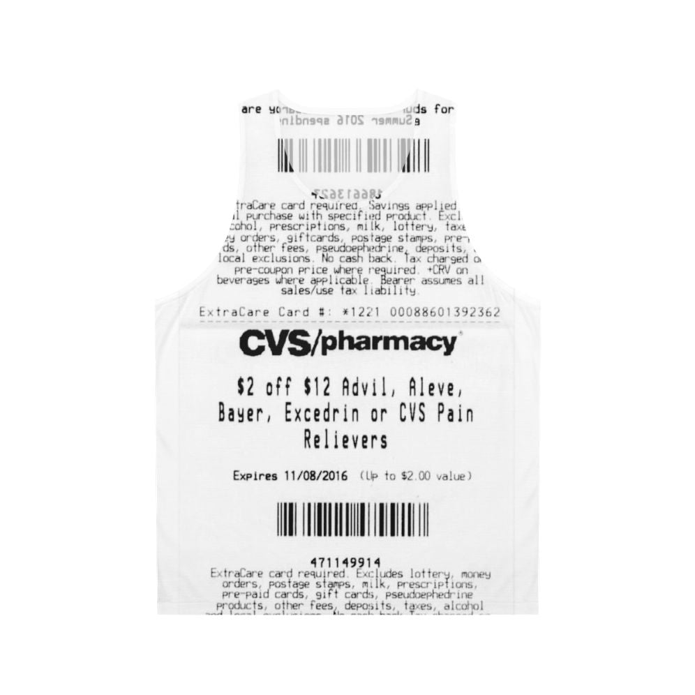 Patriotic CVS receipt unisex tank top
