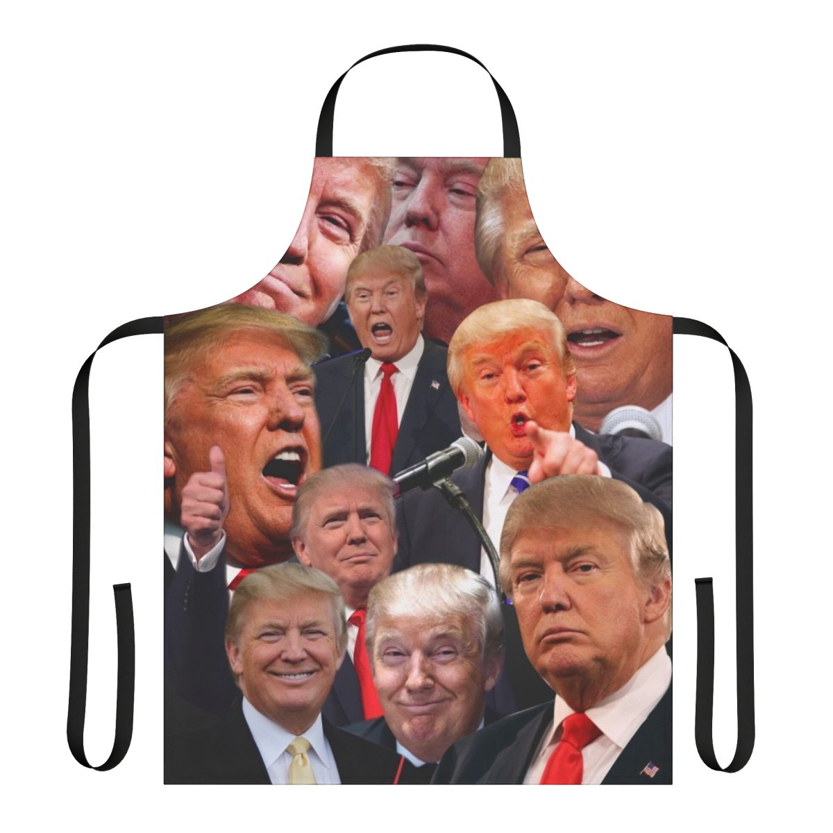 Patriotic Donald Trump Collage Apron with MAGA and American Flag Design