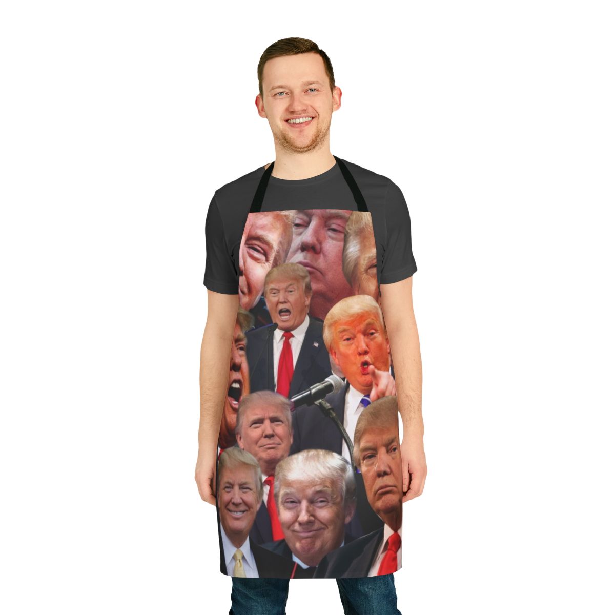 Patriotic Donald Trump Collage Apron with MAGA and American Flag Design