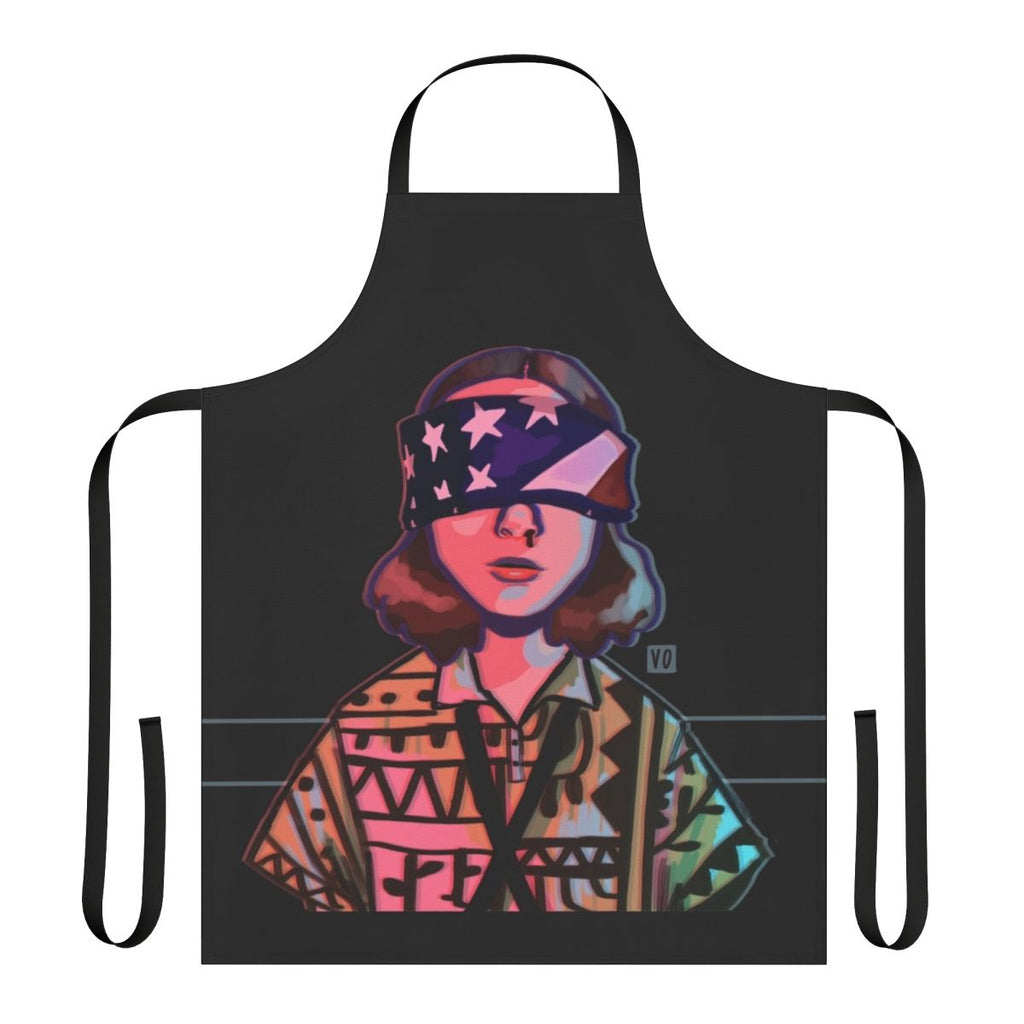Patriotic Eleven Stranger Things themed apron with American flag design