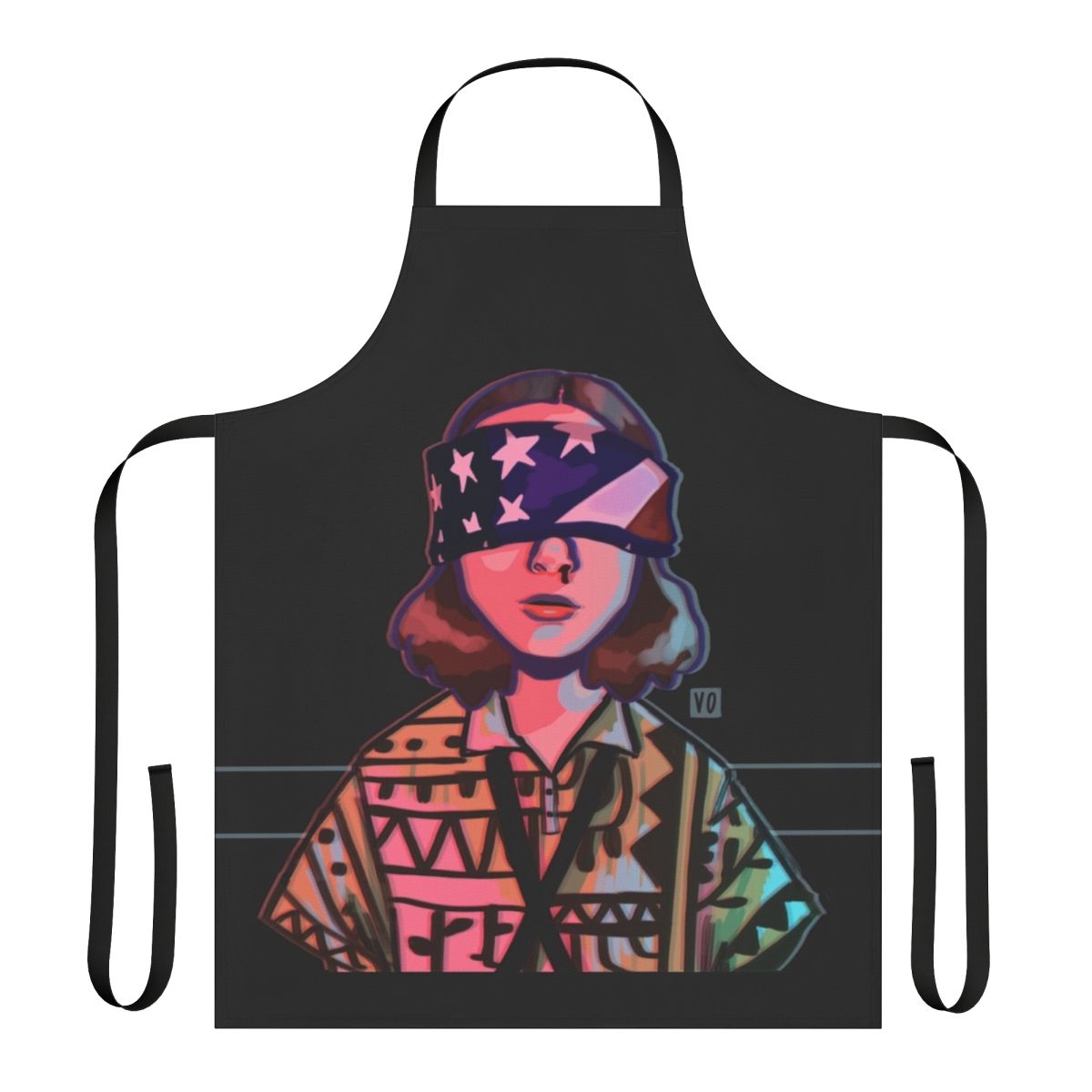 Patriotic Eleven Stranger Things themed apron with American flag design