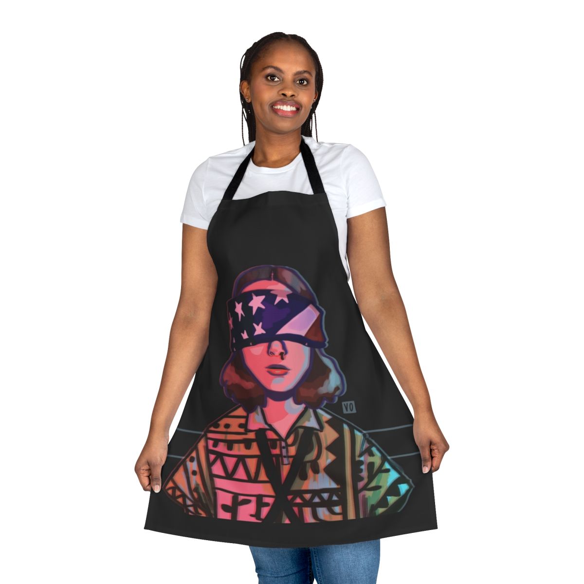 Patriotic Eleven Stranger Things themed apron with American flag design