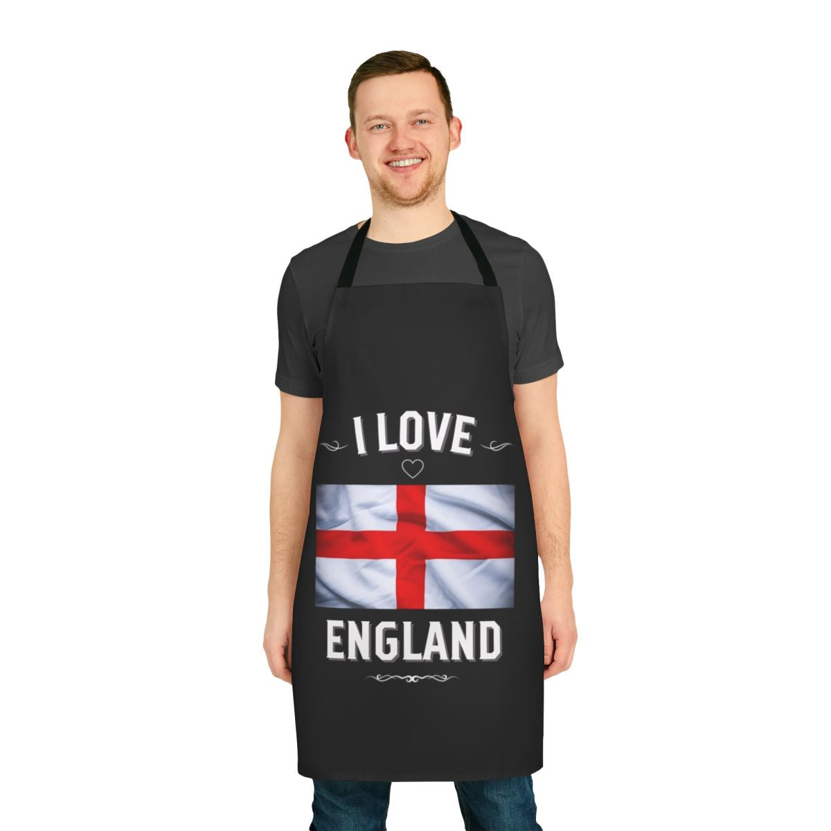 "Apron featuring the England flag design, ideal for celebrating English heritage and patriotism"