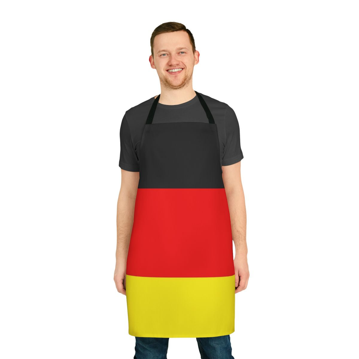 Germany flag printed on a high-quality cotton apron for cooking, baking, gardening, and more.