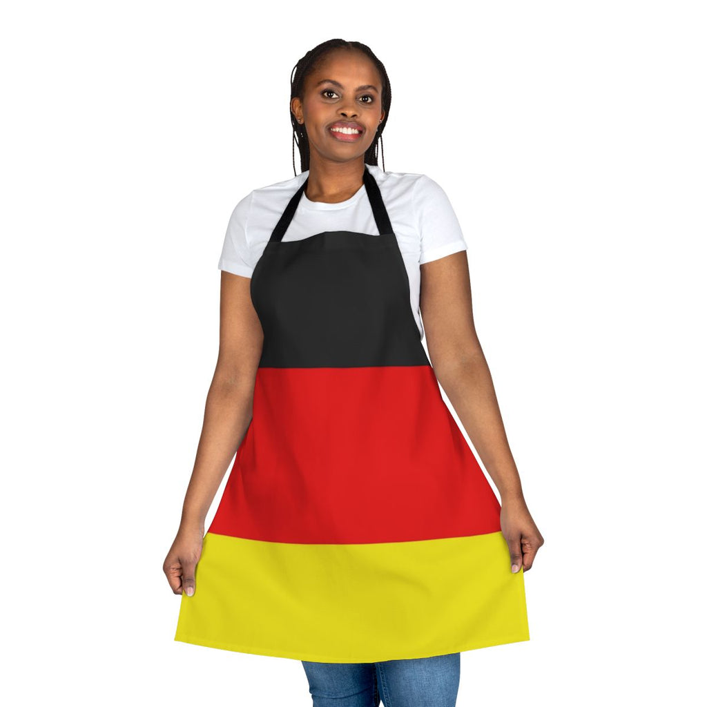 Germany flag printed on a high-quality cotton apron for cooking, baking, gardening, and more.
