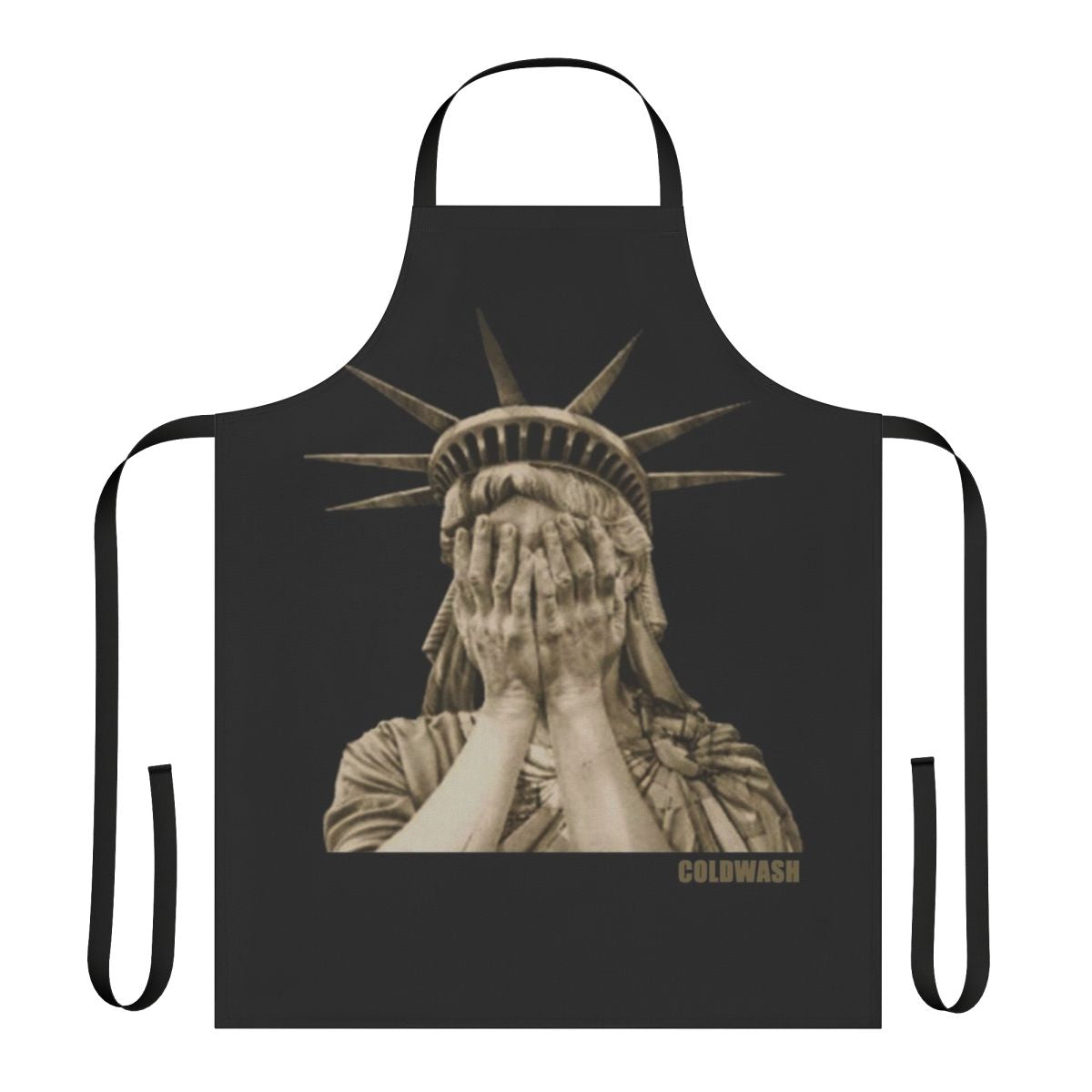 Apron featuring a graphic design of the Statue of Liberty
