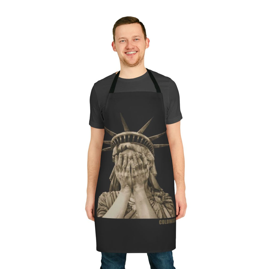 Apron featuring a graphic design of the Statue of Liberty