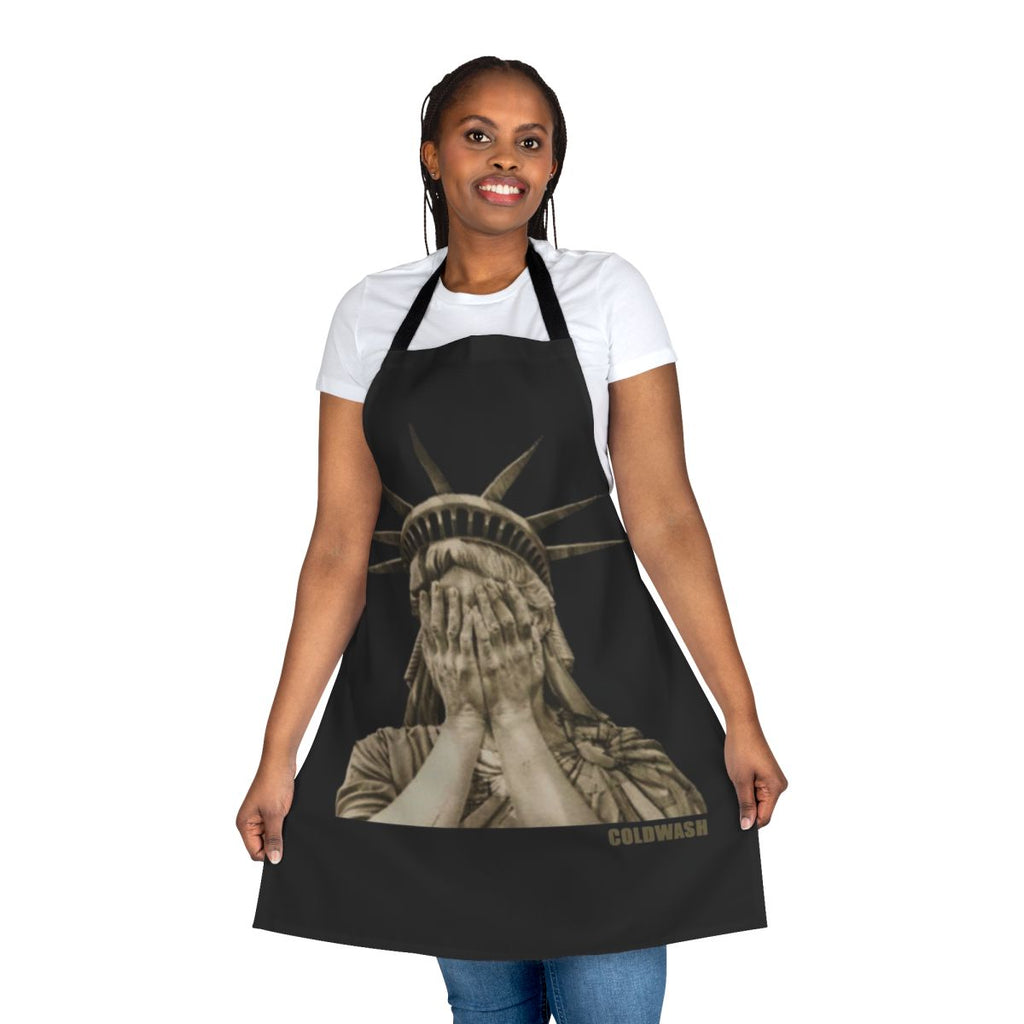 Apron featuring a graphic design of the Statue of Liberty