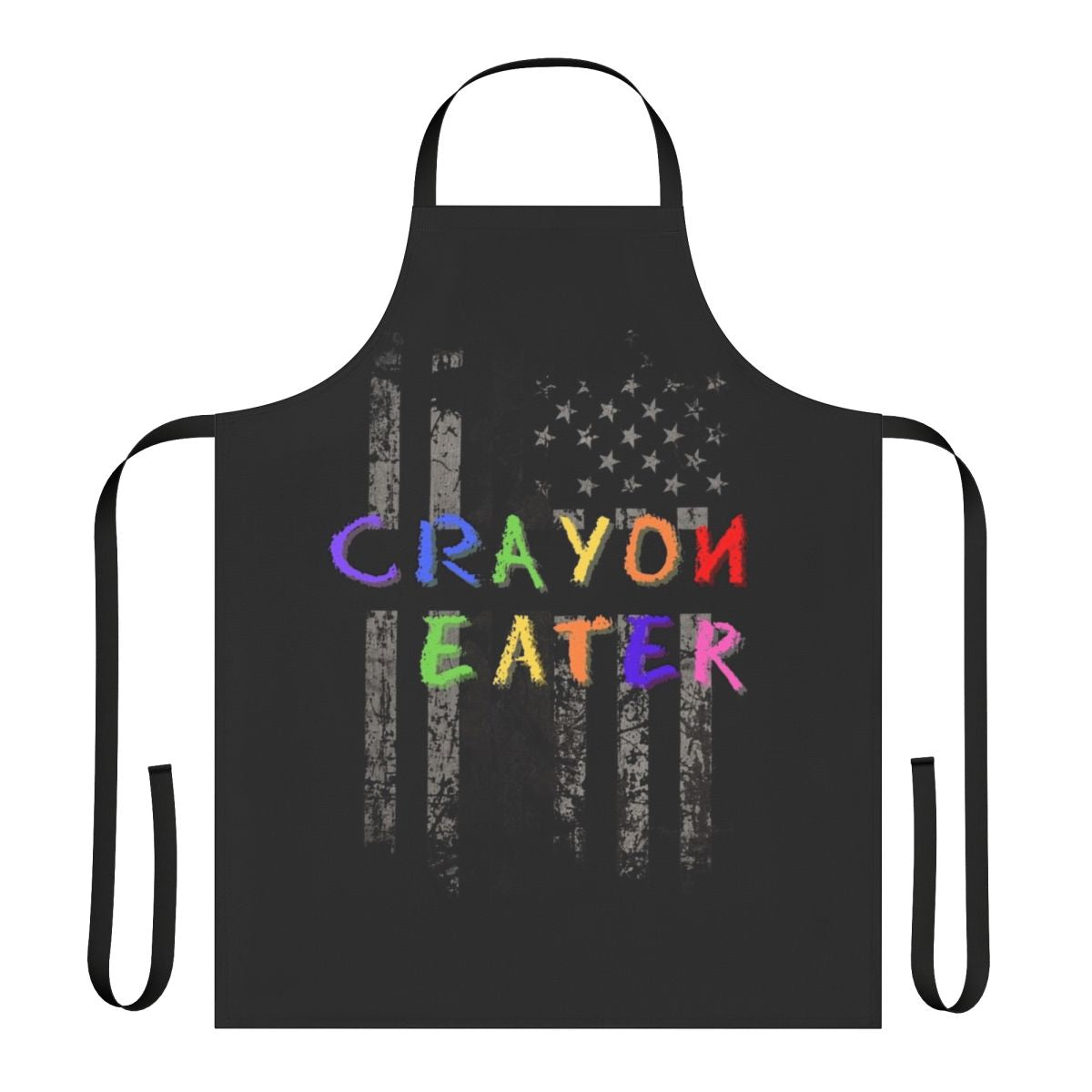 Patriotic military crayon eater apron with American flag design