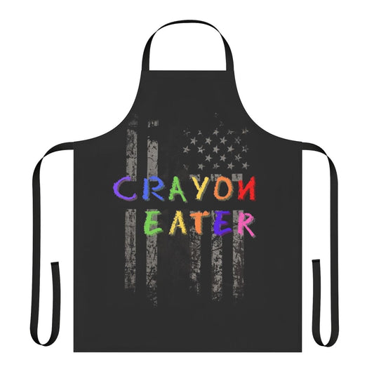 Patriotic military crayon eater apron with American flag design