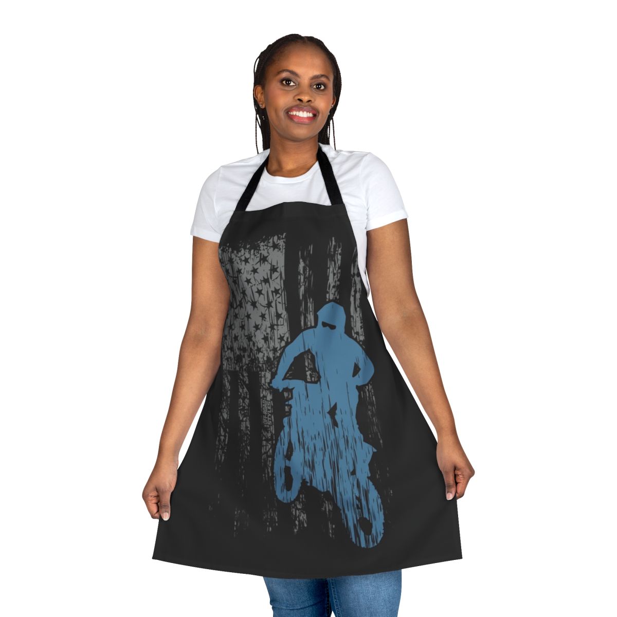 Patriotic-themed motocross dirt bike apron with USA flag design