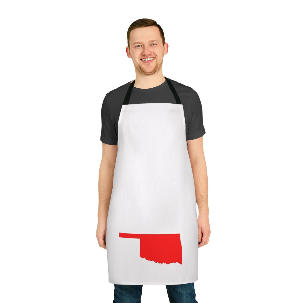 Oklahoma state pride apron with flag design