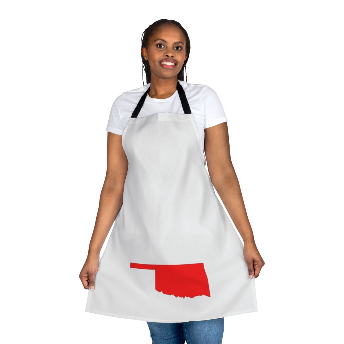 Oklahoma state pride apron with flag design