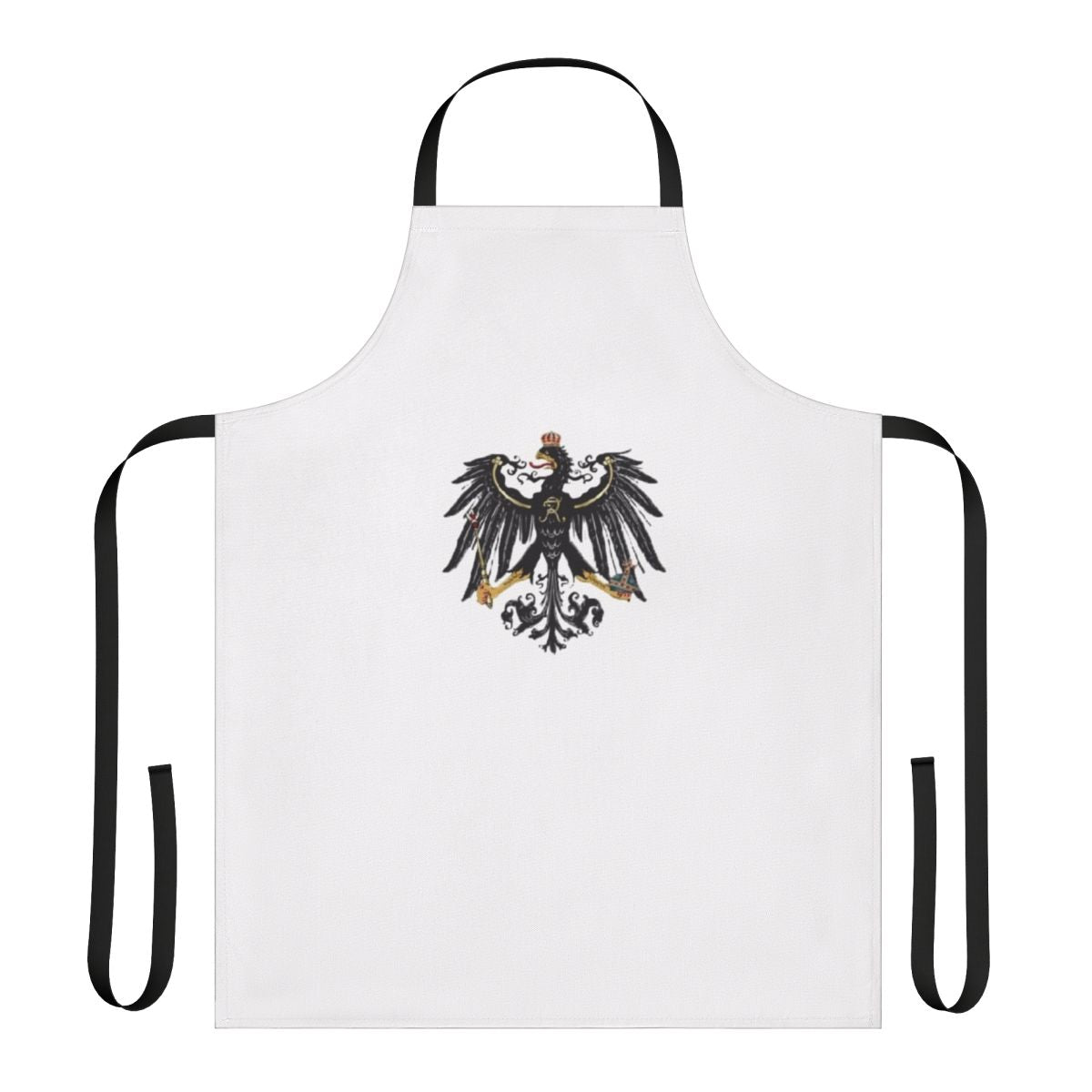 Apron featuring a stylized Prussian-inspired flag design