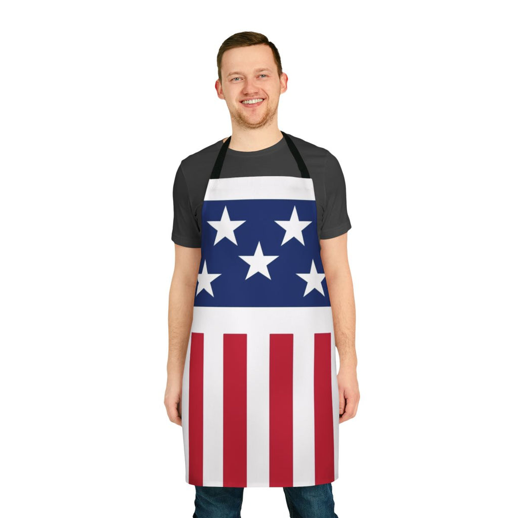 Patriotic stars and stripes apron for cooking, grilling, and barbecuing