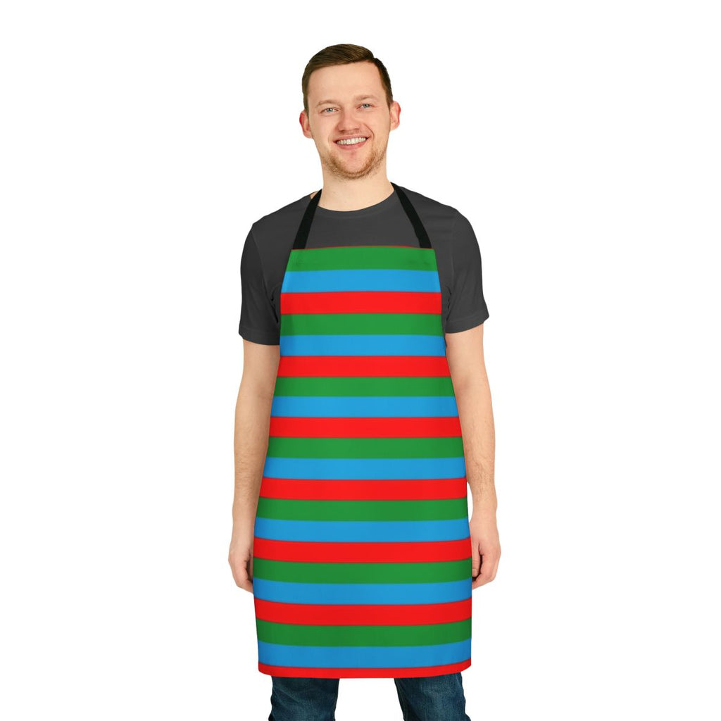 Apron featuring the flag of Azerbaijan with bold striped pattern