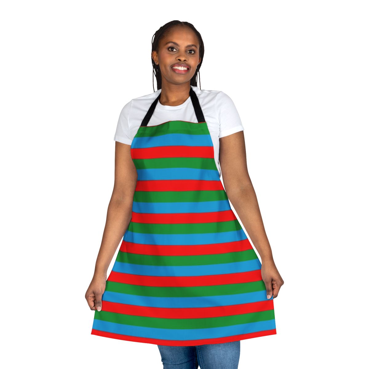 Apron featuring the flag of Azerbaijan with bold striped pattern